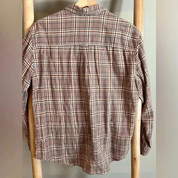 PS/LA PacSun Flannel Shirt Size M/L Dusty Rose/Tan button down - Picture 2 of 9